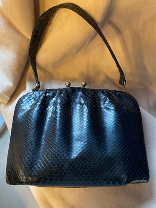 Bolso Piel Serpiente Negro