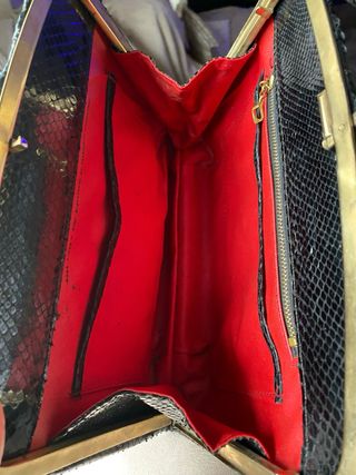 Bolso Piel Serpiente Negro