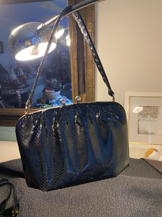Bolso Piel Serpiente Negro