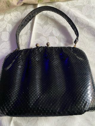 Bolso Piel Serpiente Negro