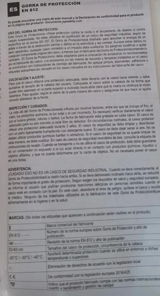 Casco seguridad JSP tipo gorra