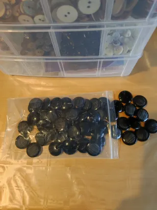 Bottoni vintage neri 23mm