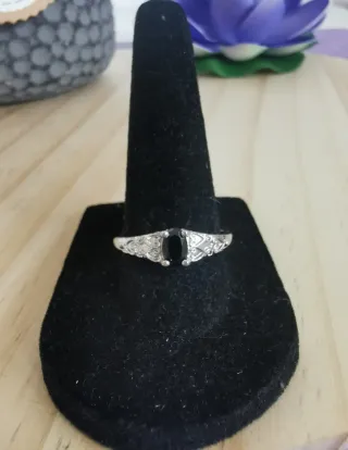 Anillo Espinela Negra Natural Ajustable