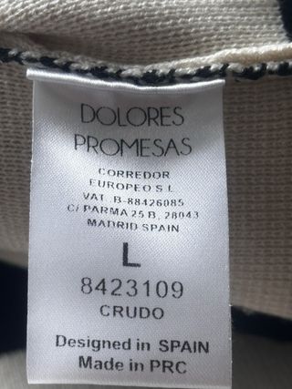 Jersey Dolores Promesas Rayas Beige/Negro