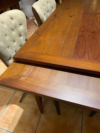 Mesa comedor extensible madera teca maciza