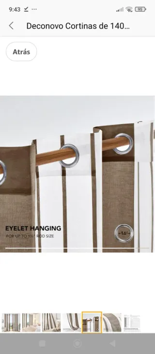 Tende a strisce marrone e bianche