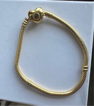 Pulsera Pandora Corazón Dorado Talla 18