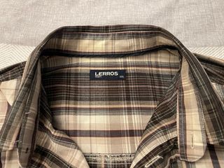 Camisa Lerros Hombre XXL Cuadros Marrón Beige