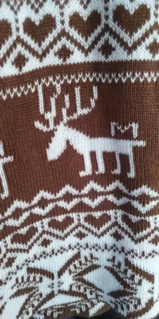 Jersey juvenil S marrón con renos Nuevo