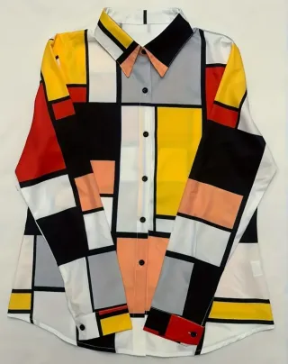 Camisa estampada geométrica