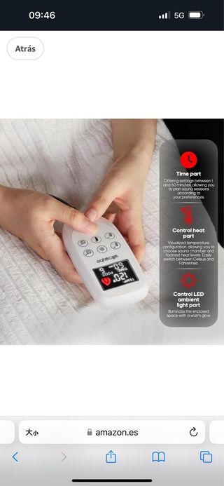 Sauna infrarroja portátil