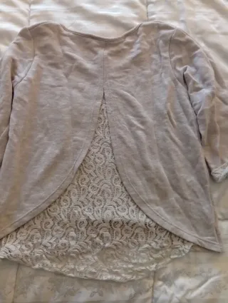 Maglia beige con pizzo New York