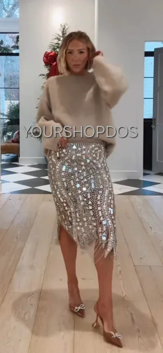 Falda midi lentejuelas Zara Talla M