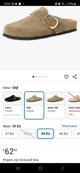 Tamaris Zuecos Verde Oliva Talla 42