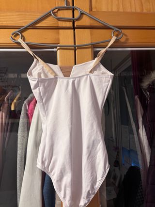 Malla de ballet blanca y beige