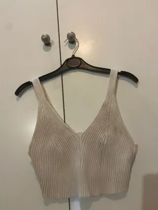 Top tirantes blanco canalé