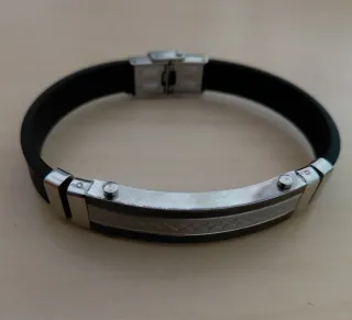 Pulsera Acero Inoxidable y Silicona Hombre