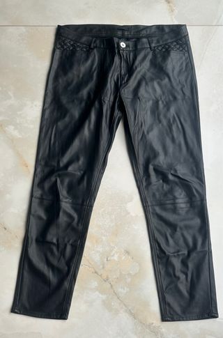 Pantalón cuero elástico IKKS negro