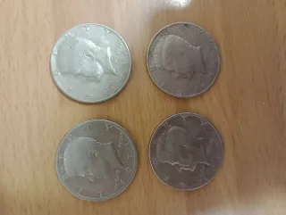 ULTIMAS DISPONIBLES, 4 MONEDAS 1/5 DOLAE KENNEDY,