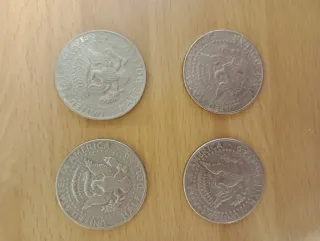 ULTIMAS DISPONIBLES, 4 MONEDAS 1/5 DOLAE KENNEDY,