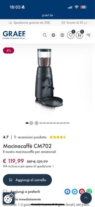 Macinacaffè GRAEF CM702