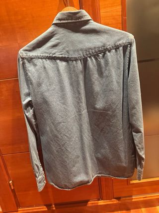 Camisa vaquera Mango hombre azul