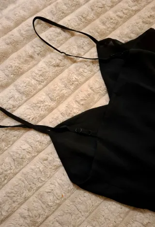 Abito lungo chiffon nero taglia XS/S