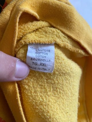 Felpa Gialla Uomo XXL Made in Italy