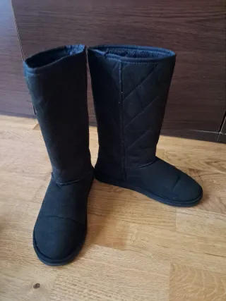 Botas de invierno negras Blanco nuevas.