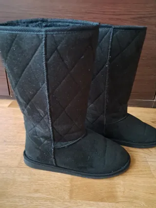 Botas de invierno negras Blanco nuevas.