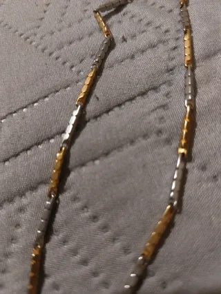 Collana bicolore oro e argento