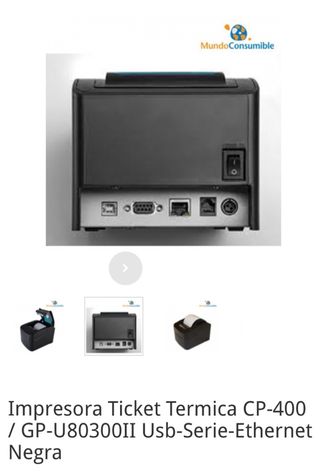 Impresora Ticket Térmica CP-400 Negra