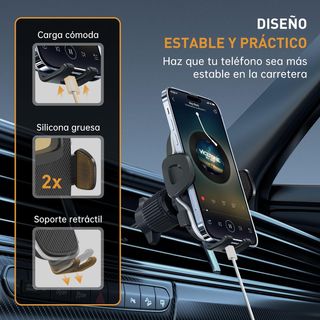 Soporte Movil para Coche 360° con Gancho mejorado