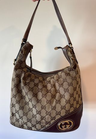 Bolso Hombro Gucci GG Monogram Beige/Marrón