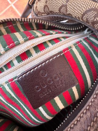Bolso Hombro Gucci GG Monogram Beige/Marrón