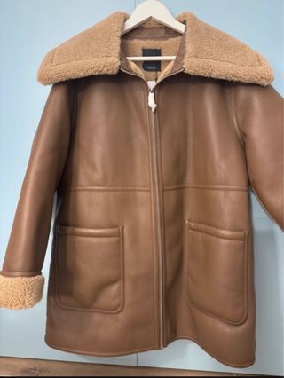 Chaqueta Doble Faz Piel Mango Marrón