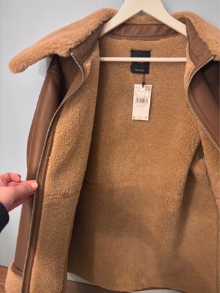 Chaqueta Doble Faz Piel Mango Marrón