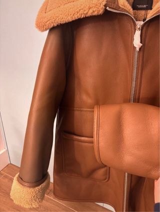 Chaqueta Doble Faz Piel Mango Marrón