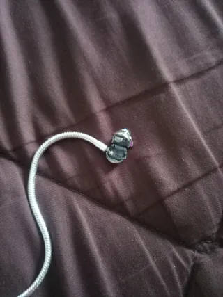 Gargantilla plateada con charm