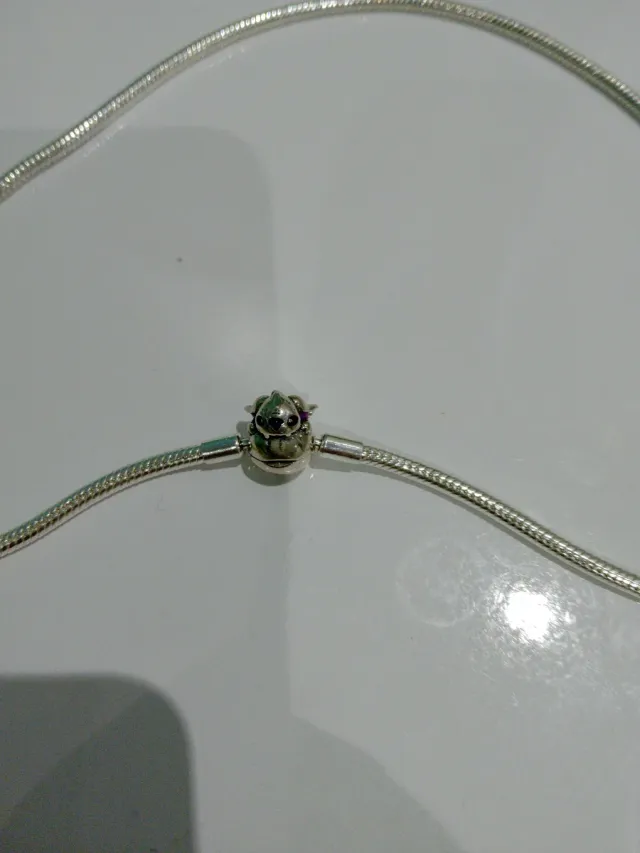 Gargantilla plateada con charm