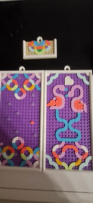 3 Quadri Decorativi Lego Dots