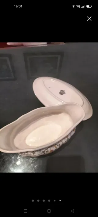 Salsera y bandeja Cartuja porcelana