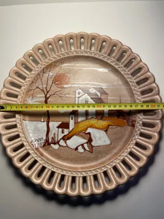 Piatto grande ceramica Maiolica decorato