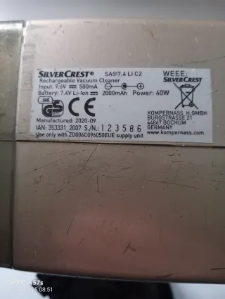 Aspirador Silvercrest portátil