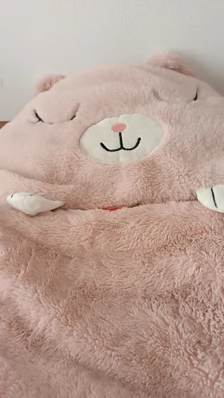 Saco dormir peluche de gatita rosa niñas