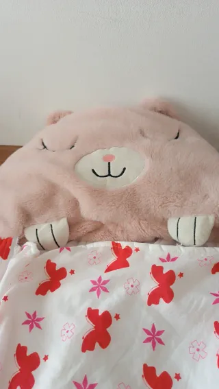 Saco dormir peluche de gatita rosa niñas