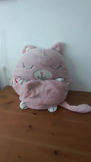 Saco dormir peluche de gatita rosa niñas