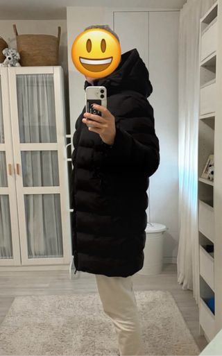 Chaquetón acolchado negro 3/4