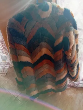 Chaqueta de pelo multicolor