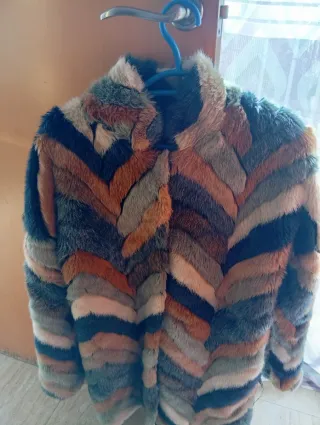 Chaqueta de pelo multicolor